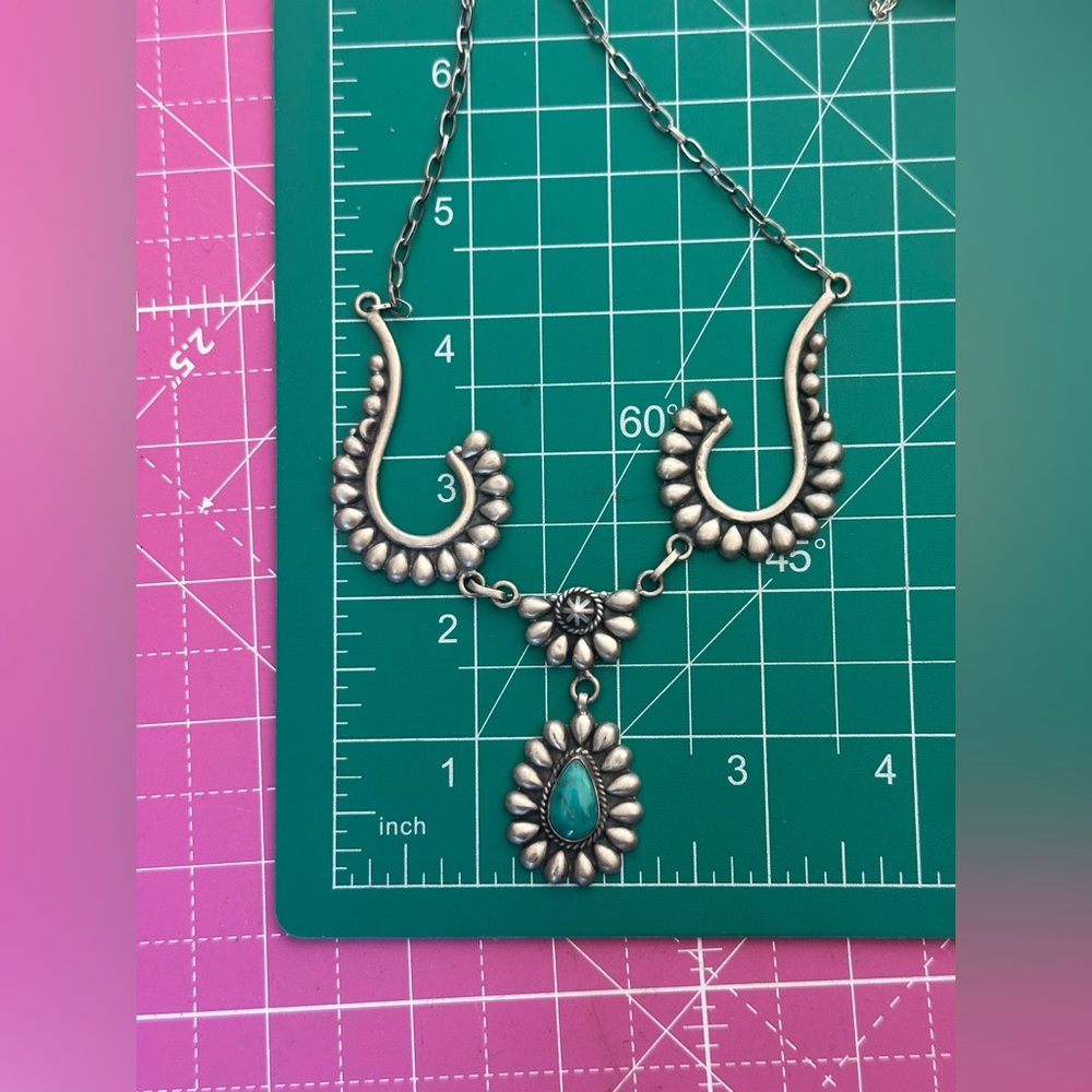 Kingman Turquoise Statement Lariat Southwestern S… - image 2